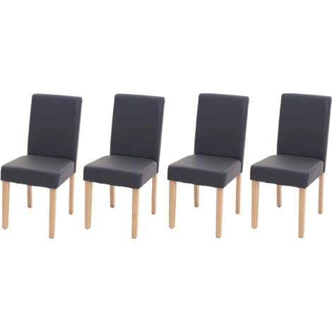 Juego de 4 sillas de comedor sintética gris mate con pies ligeros CDS04558