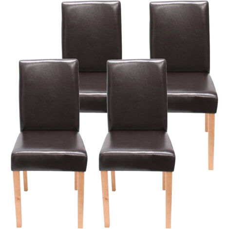 Juego de 4 sillas de comedor sintéticas marrones con pies ligeros CDS04140