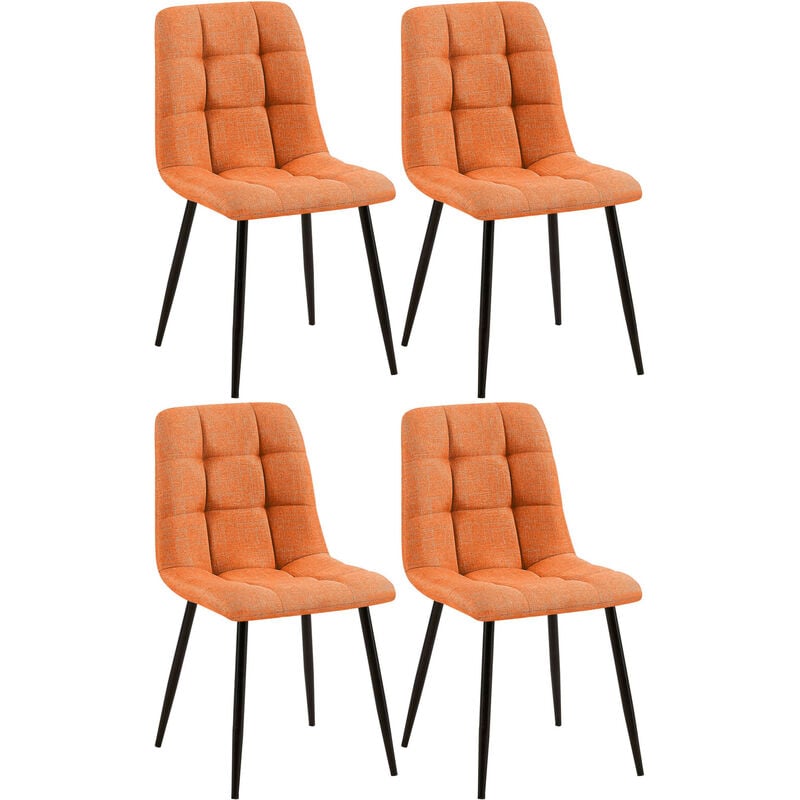 

CLP - Juego de 4 sillas de comedor Tilde en tela o terciopelo Naranja Tela