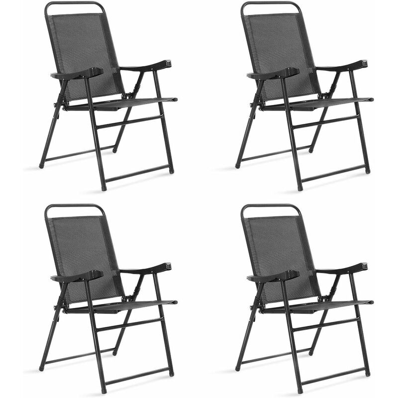

Juego de 4 Sillas de Jardín Silla Plegable Sillón para Camping Terraza Piscina Patio Exterior