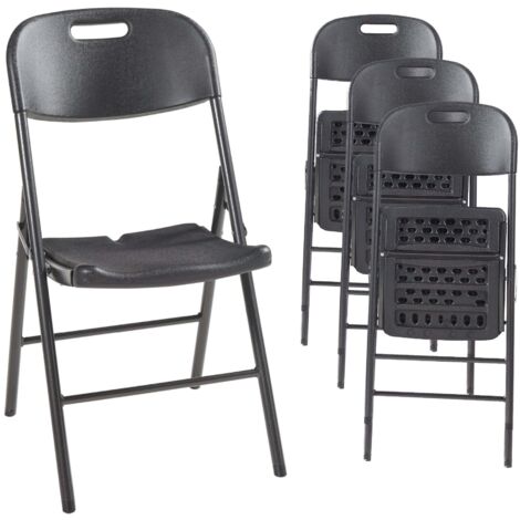 Juego de 4 sillas plegables 87 x 46 x 53 cm negro 030009844