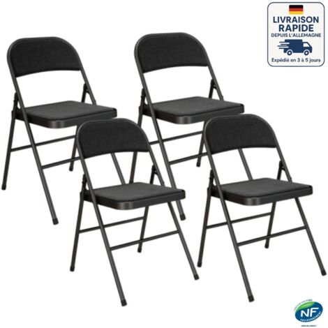 Juego de 4 sillas - Silla plegable - Sencilla y práctica - Envío rápido desde Alemania - Adecuada para muchas ocasiones - Color negro