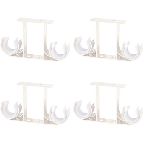 Juego de 4 soportes de aleación de aluminio para barras de cortina de 28 mm (blanco)