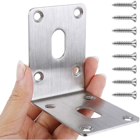 Juego de 4 soportes de esquina de acero inoxidable 304 - 70 x 70 x 50 mm - Soportes resistentes - Soportes de madera para cobertizo de jardín, cobertizo de jardín, bancal elevado, banco de trabajo, et