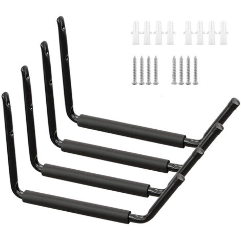Juego de 4 soportes para kayak, ganchos de pared resistentes para garaje, para canoa, kayak