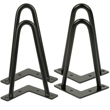 Juego de 4 soportes para patas de mesa de hierro forjado sencillos de 20 cm para mesas de diseño industrial
