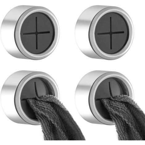 Juego de 4 soportes para toallas, clips para toallas, clips autoadhesivos para toallas, sin perforación, soporte para toallas, clip autoadhesivo para baño, cocina y hogar