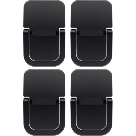 Juego de 4 soportes portátiles para teclado, mini soportes autoadhesivos para portátil, plegables e invisibles, soporte ajustable para escritorio o portátil (negro)