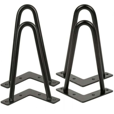 Juego de 4 soportes sencillos para patas de mesa de hierro forjado, 20 cm, para mesas de diseño industrial