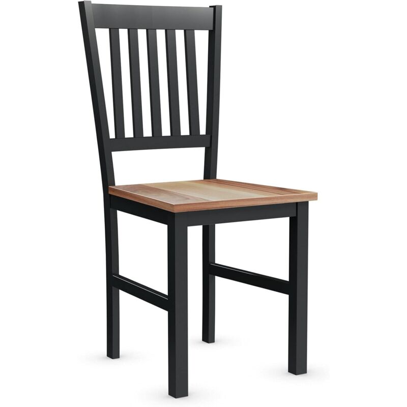 

Costway - Juego de 4 Taburete de Bar Silla de Comedor de Madera con Respaldo Alto Asiento para Salón Terraza Carga hasta 100 kg