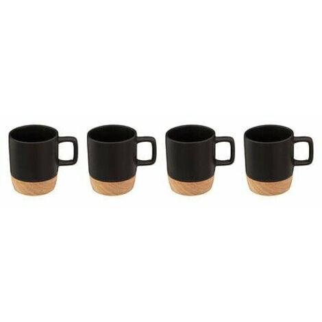 Juego de 4 tazas de bambú de 120 ml NEGRO
