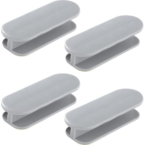 Juego de 4 tiradores adhesivos para puertas de balcón, muebles, puertas y ventanas de cristal - Gris