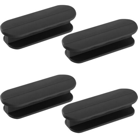 Juego de 4 tiradores adhesivos para puertas de balcón, muebles, puertas y ventanas de cristal – Negro