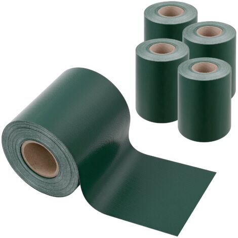Juego de 4 tiras de protección visual de PVC 140 m x 19 cm 26,6 m² verde musgo 030006602