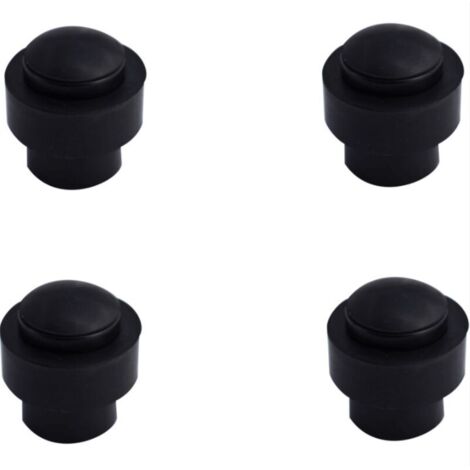 Juego de 4 topes de puerta de acero inoxidable de 43 x 46 mm con tornillos