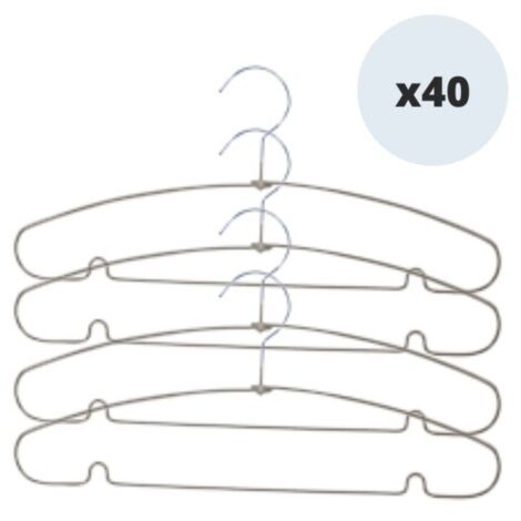 Juego de 40 perchas de acero plastificado antideslizantes Topo MSV