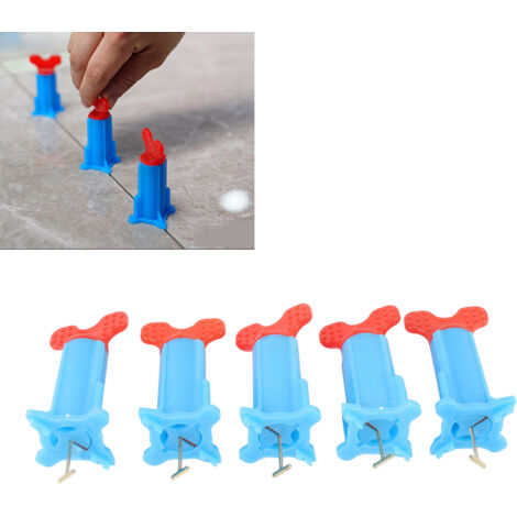 Juego de 40 piezas de sistema de nivelación de baldosas de ABS reutilizables: dispositivo de nivelación con tornillo interno y posicionamiento rápido.