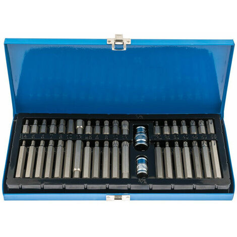Juego de 40 puntas torx,xzn y hexagonales(allen)caja metalica