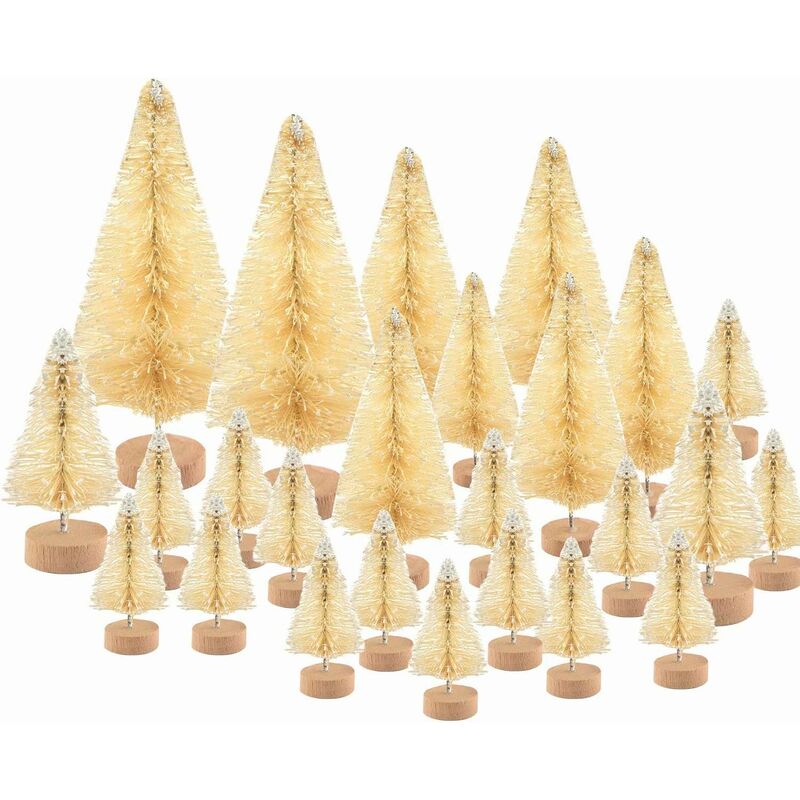 

Juego de 48 mini árboles de Navidad para árboles de mesa, árboles de botellas, modelo para decoración navideña, bricolaje, diorama, decoración de la