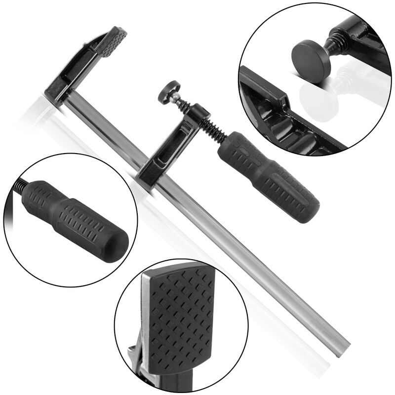 

Juego de 5 abrazaderas de tornillo STAHLWERK abrazaderas F DIN 5117 50 x 250 mm