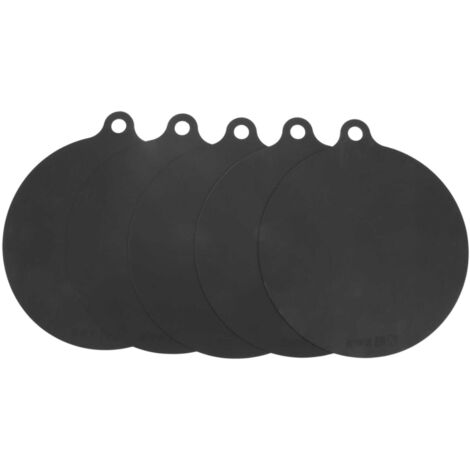 Juego de 5 alfombrillas protectoras de silicona Sreuyong para placas de inducción, resistentes al calor, antideslizantes y resistentes a los arañazos, negras, 22 cm de diámetro.