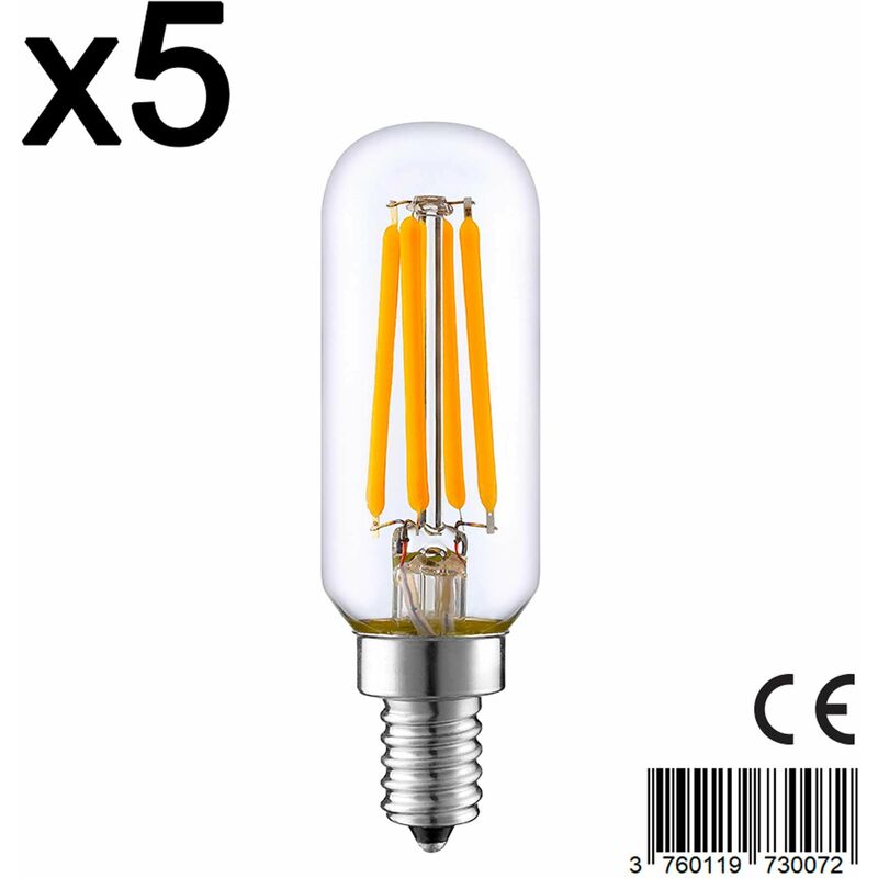 

In The Loop - Juego de 5 bombillas PLUTON E14 de filamento LED blanco cálido T25 4W H9cm