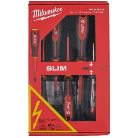 Juego de 5 destornilladores Milwaukee VDE