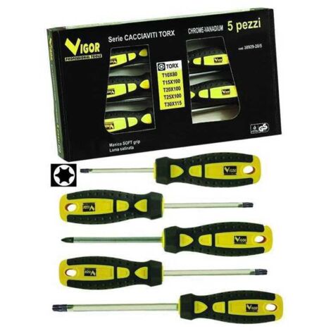 Juego de 5 destornilladores Vigor Torx Serie