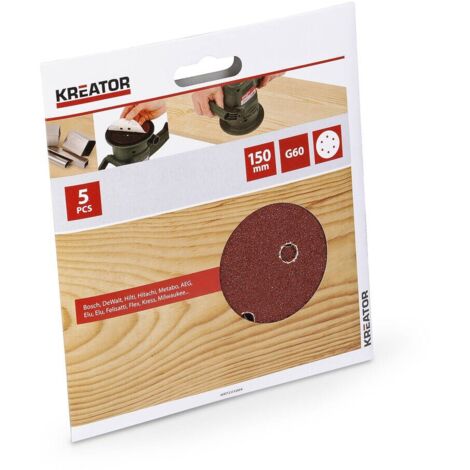 Juego de 5 discos autoagarrantes - grano 60 - Ø 150 mm Kreator