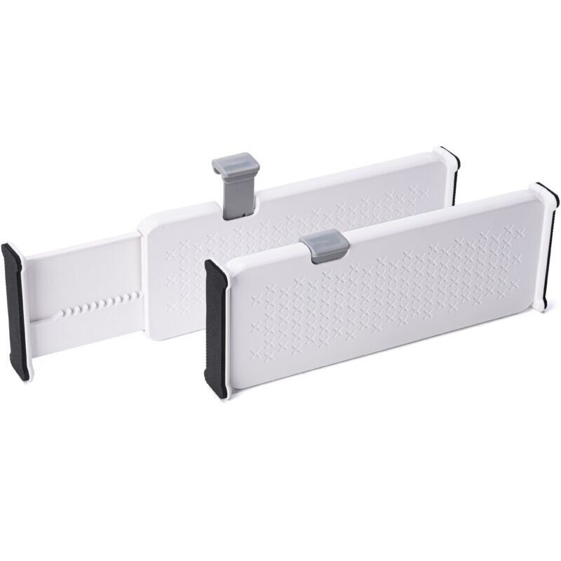 Juego de 5 divisores de cajones de plástico, 10,2 cm de alto, organizadores de cajones ajustables de 28 a 43,2 cm para ropa, divisores de tocador