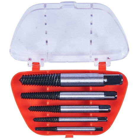Juego de 5 extractores de tornillos, herramientas para extraer tornillos dañados, fricción en espiral.