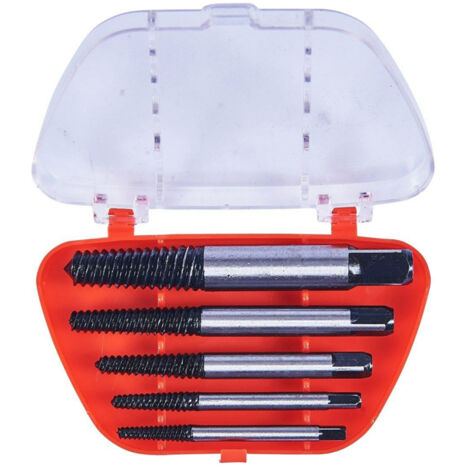 Juego de 5 extractores de tornillos, herramientas para extraer tornillos dañados, fricción en espiral.