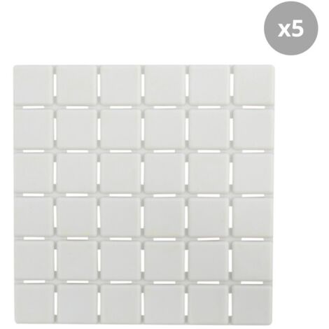 Juego de 5 figuras antideslizantes Goma QUADRO 13x13cm Blanco MSV