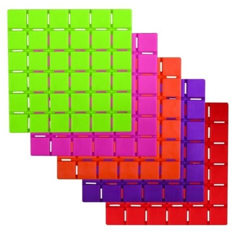 Juego de 5 figuras antideslizantes Goma QUADRO 13x13cm Colores cálidos MSV