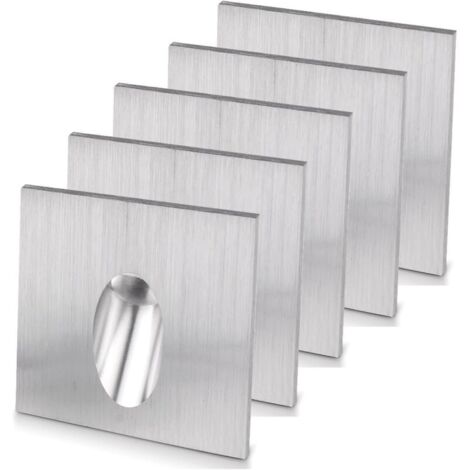 Juego de 5 focos LED cuadrados empotrables para escalera/camino postal, 1 W CA 100-245 V, blanco cálido