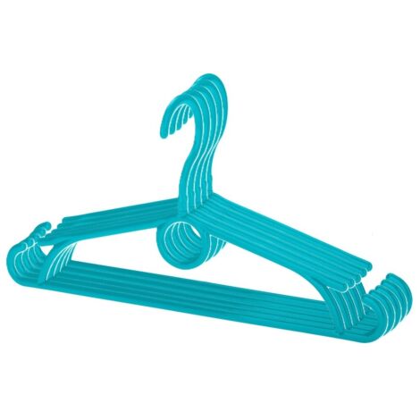 Juego de 5 perchas giratorias LOGAN para ropa infantil con barra transversal para pantalones y faldas, color azul