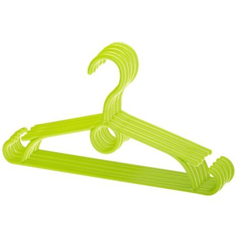 Juego de 5 perchas giratorias LOGAN para ropa infantil con barra transversal para pantalones y faldas, color verde lima