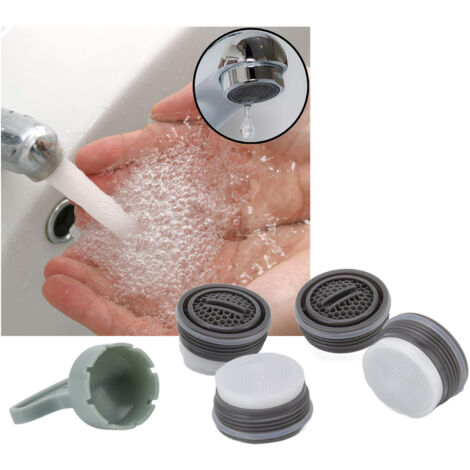 Juego de 5 piezas M20 con tapas para aireadores y llave – Limitador de caudal de ABS para ahorro y filtración de agua en cocina y baño.