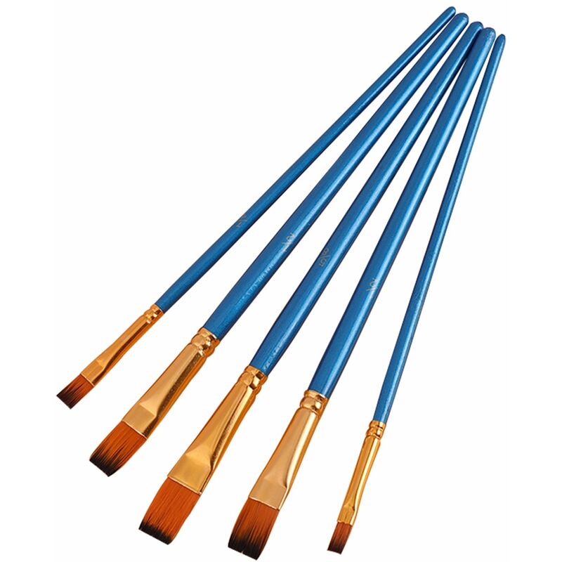 

Juego de 5 pinceles para pintar, pincel plano para artista, pinceles de varios medios con pelo de nailon para artista, acrilico, acuarela, gouache,