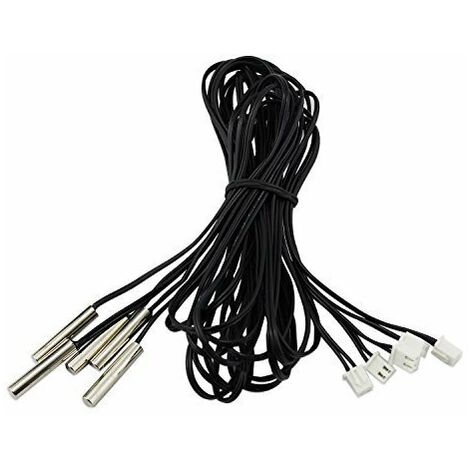 Juego de 5 sondas térmicas digitales y estancas NTC 10 K 3950 Ohm 1 m
