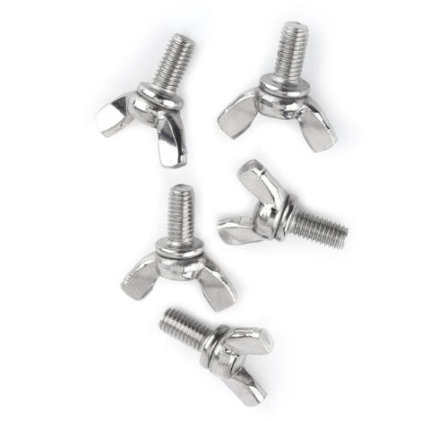 Juego de 5 tuercas de mariposa de acero inoxidable 304  Tamaño M5 x 40 mm  Apriete manual sin herramientas  Para fijación frecuente
