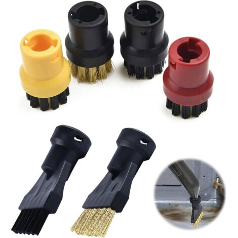 Juego de 6 accesorios para el kit de limpiador a vapor Karcher Easyfix SC1 SC2 SC3 SC4 SC5, que incluye cepillos accesorios para limpiador a vapor y cepillos de repuesto.
