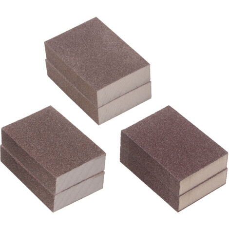Juego de 6 bloques de lijado reutilizables y lavables, con granos 60/120/240 (grueso/medio/fino), para metal y madera.