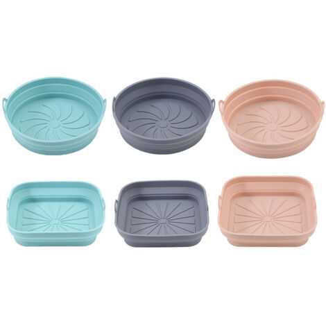 Juego de 6 cestas de silicona para freidora de aire, accesorios para freidora de aire y horno microondas.