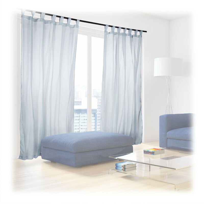 

Juego de 6 Cortinas Semitransparentes, Poliéster, 245 x 140 cm, Plateadas