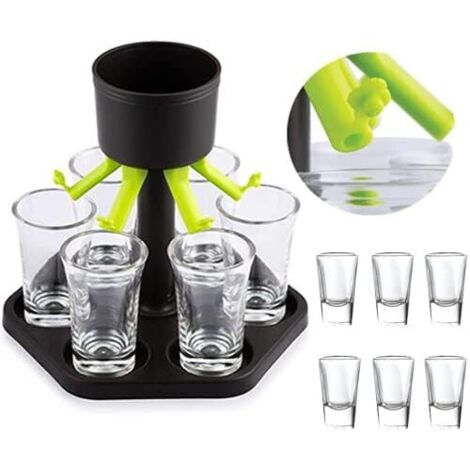 Juego de 6 dispensadores de vasos de chupito de plástico para bebidas y cervezas.