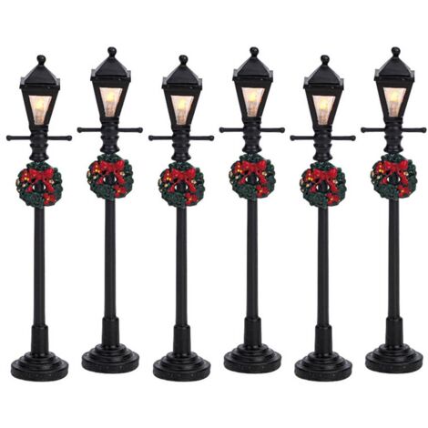Juego de 6 farolas de gas Lemax
