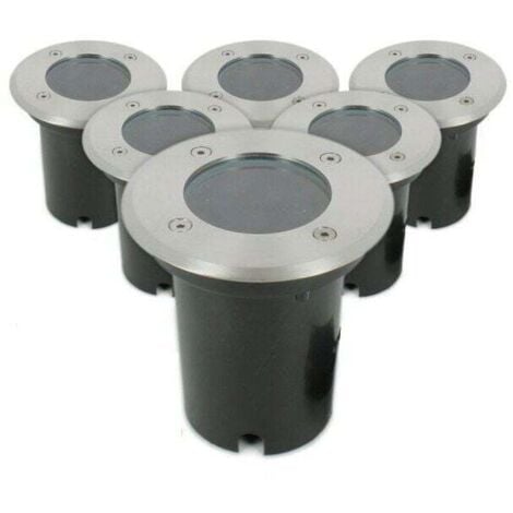 ARUM LIGHTING Juego de 6 focos empotrables de suelo - Acero inoxidable 304 - GU10 - IP67