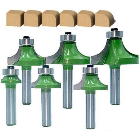 Juego de 6 fresas redondas de 8 mm para fresadora – Vástago redondeado de carburo de tungsteno – Para fresadoras y fresadoras de acabado – Diseño antirretroceso duradero