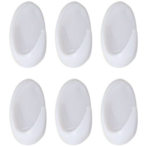 Juego de 6 ganchos abs 3m - blanco - Tendance
